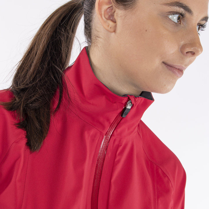 Adele is a Waterproof golf jacket for Women in the color Red(2)