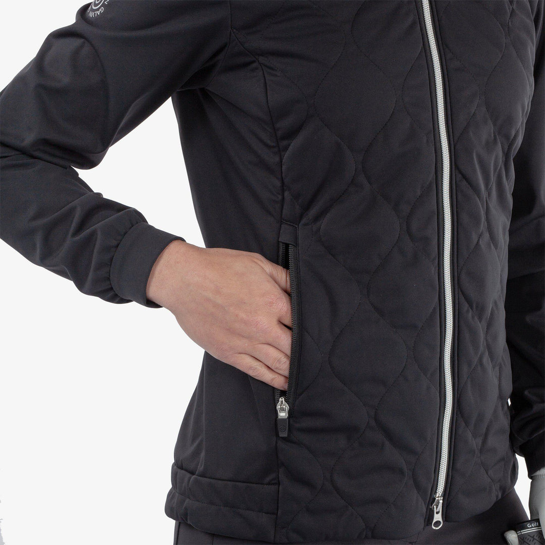Leora is a Windproof and water repellent golf jacket for Women in the color Black(4)