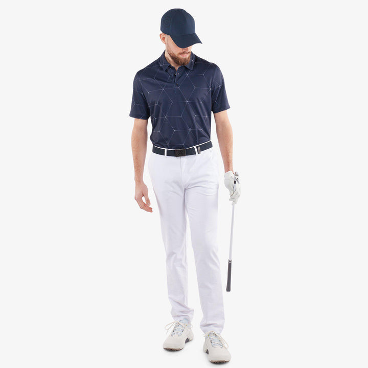 Milo is a Breathable short sleeve golf shirt for Men in the color Navy(2)