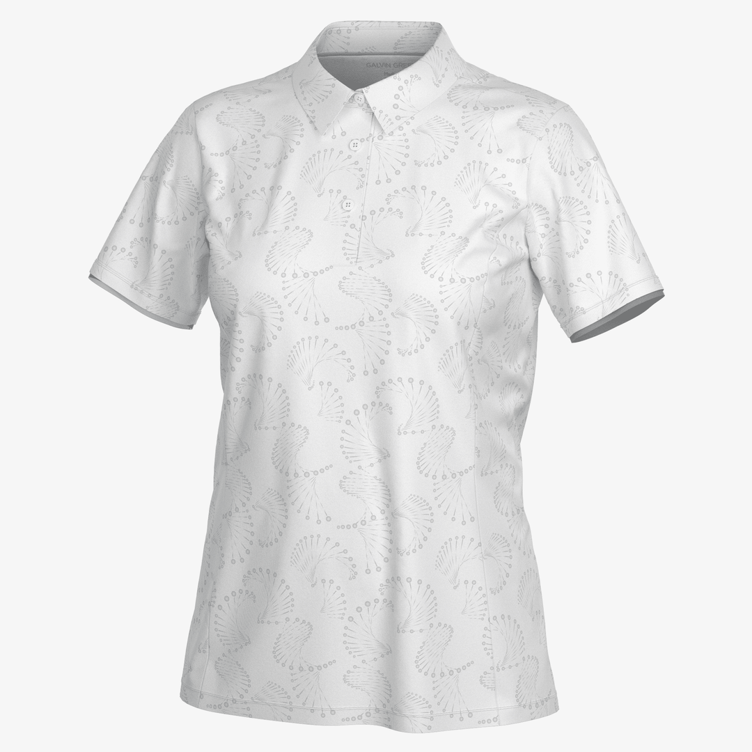 Mandy is a Breathable short sleeve golf shirt for Women in the color White/Cool Grey(0)