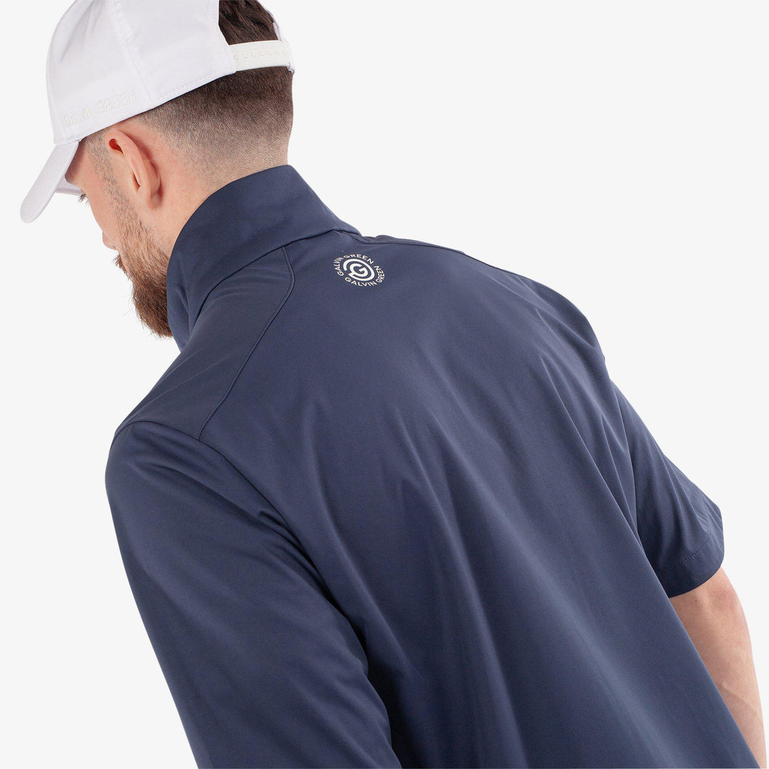 Lex is a Windproof and water repellent golf jacket for Men in the color Navy/White(5)