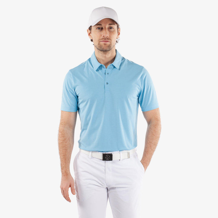 Marcelo is a Breathable short sleeve golf shirt for Men in the color Alaskan Blue(1)