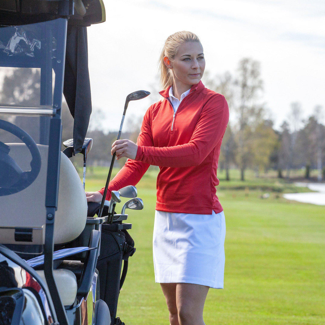 Nour is a Breathable golf skirt with inner shorts for Women in the color White(3)