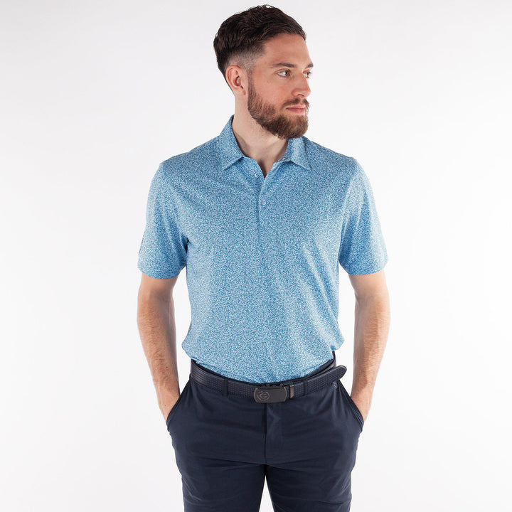 Marco is a Breathable short sleeve golf shirt for Men in the color Blue Bell(1)