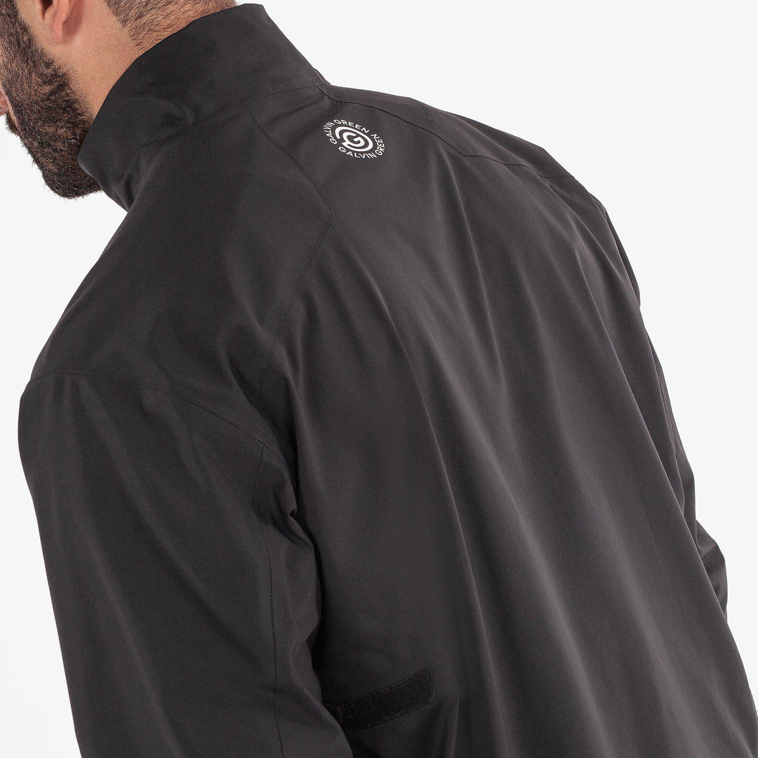 Axley is a Waterproof golf jacket for Men in the color Black/Sharkskin(6)