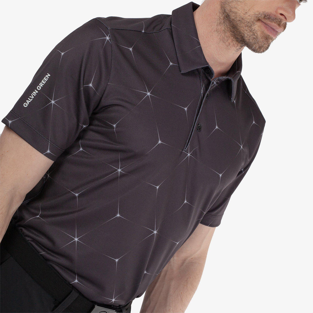 Milo is a Breathable short sleeve golf shirt for Men in the color Black(3)
