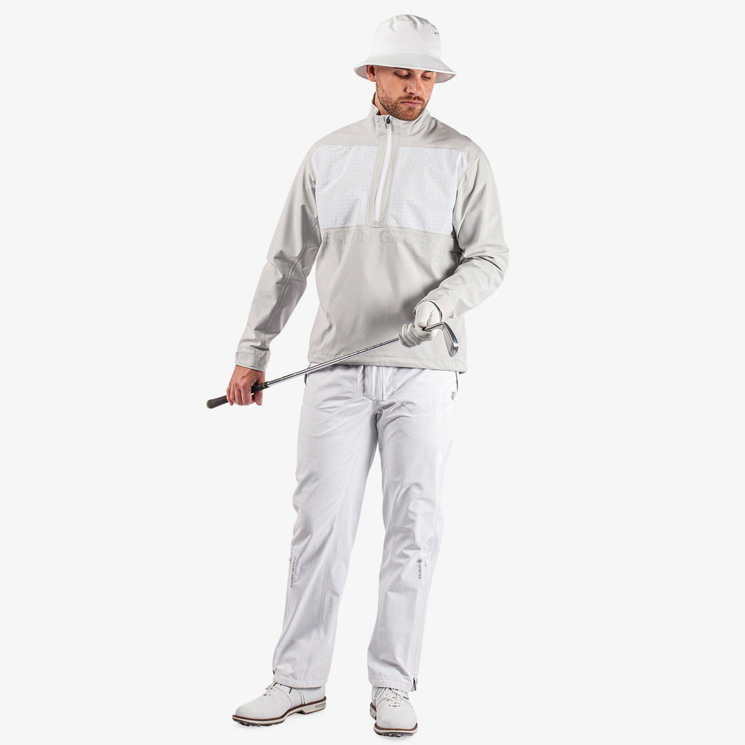 Ashford is a Waterproof golf jacket for Men in the color Cool Grey/White(2)