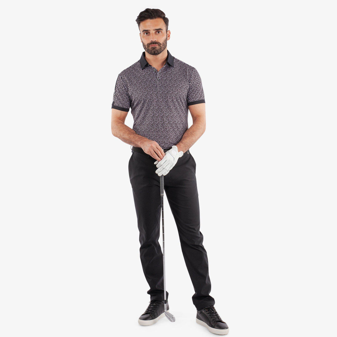 Melvin is a Breathable short sleeve golf shirt for Men in the color Black/White(2)