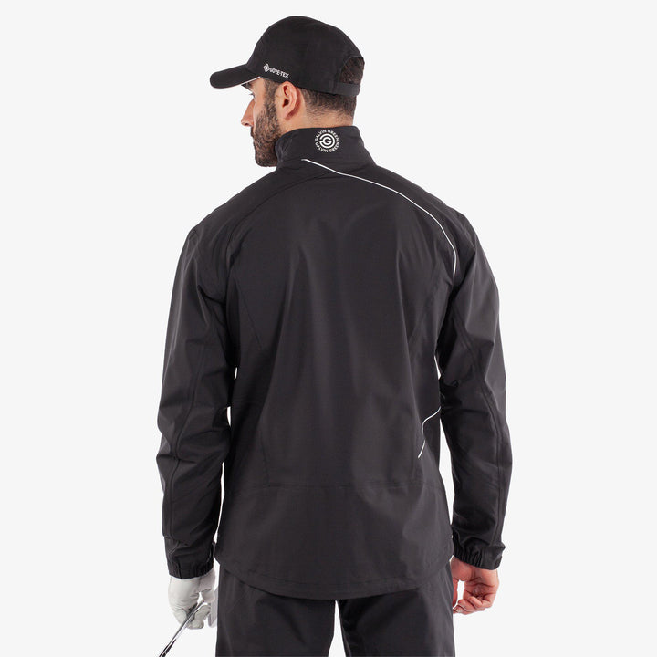 Ames is a Waterproof golf jacket for Men in the color Black/White(7)