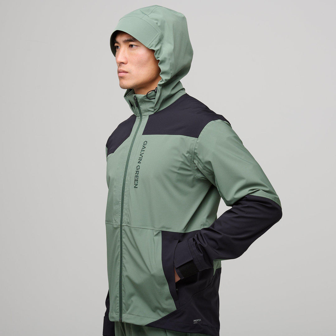 Argus is a Waterproof jacket for Men in the color Duck Green/Black(4)