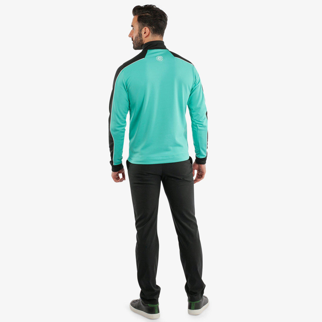 Dave is a Insulating golf mid layer for Men in the color Black/Atlantis Green(6)