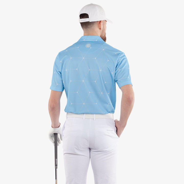 Milo is a Breathable short sleeve golf shirt for Men in the color Alaskan Blue(4)