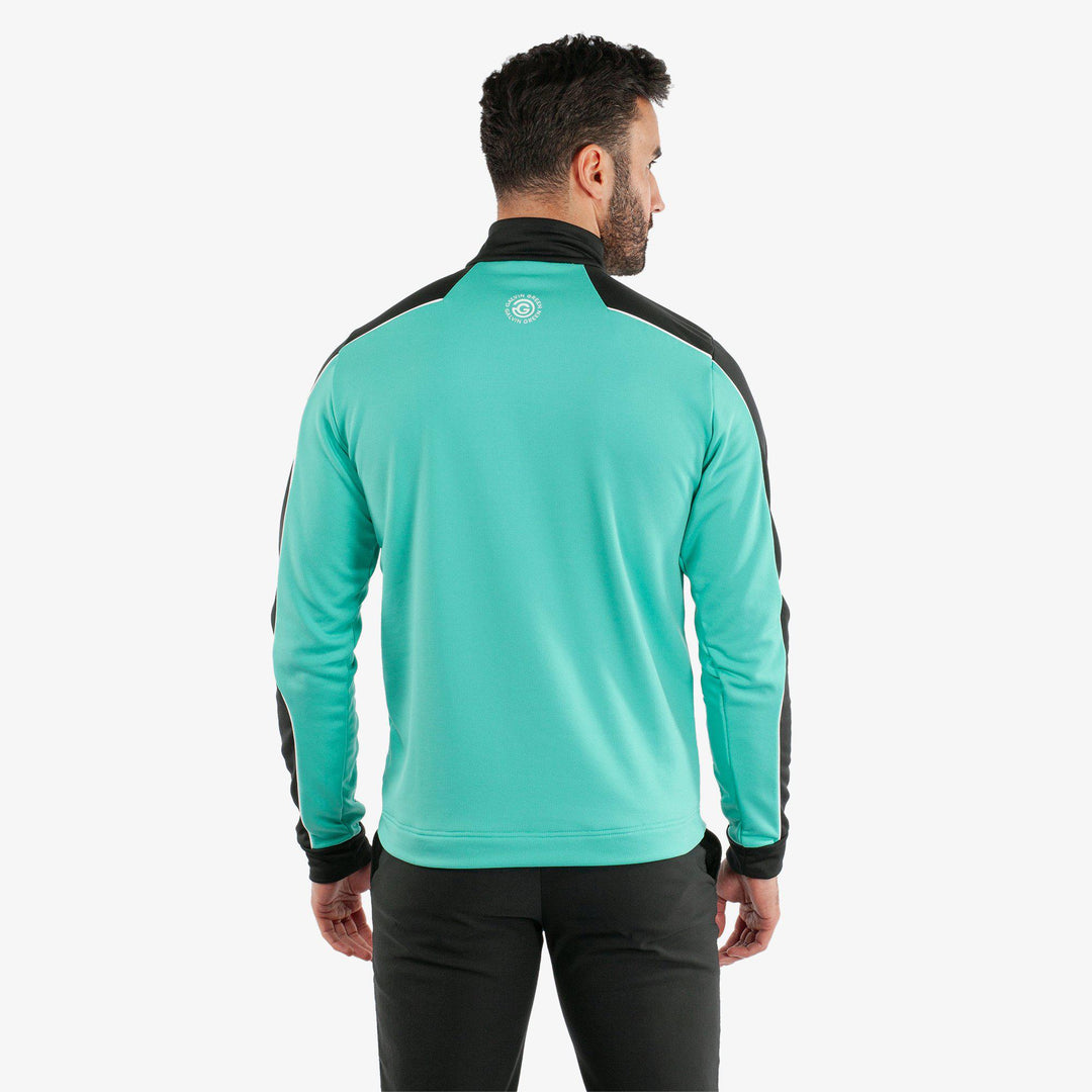 Dave is a Insulating golf mid layer for Men in the color Black/Atlantis Green(4)