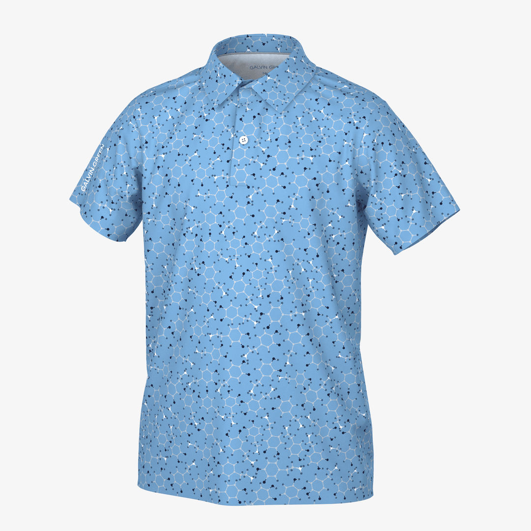 Rocco is a Breathable short sleeve golf shirt for Juniors in the color Alaskan Blue/Navy(0)