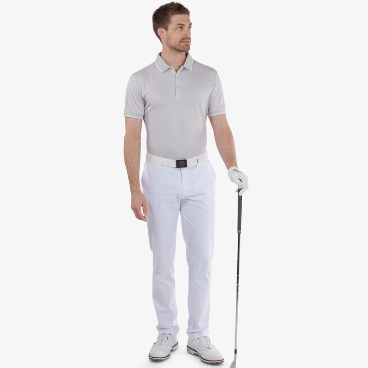 Miller is a Breathable short sleeve golf shirt for Men in the color White/Cool Grey(2)
