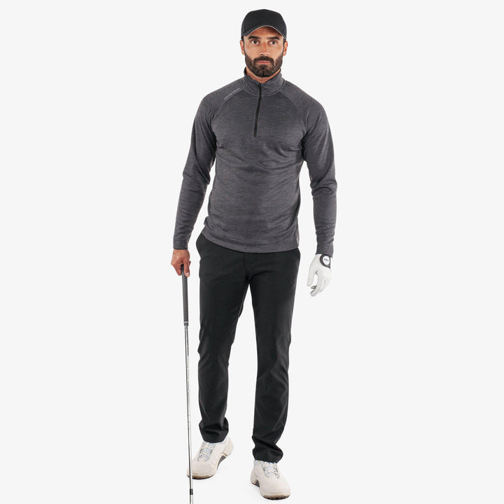 Dion is a Insulating golf mid layer for Men in the color Black Melange(2)