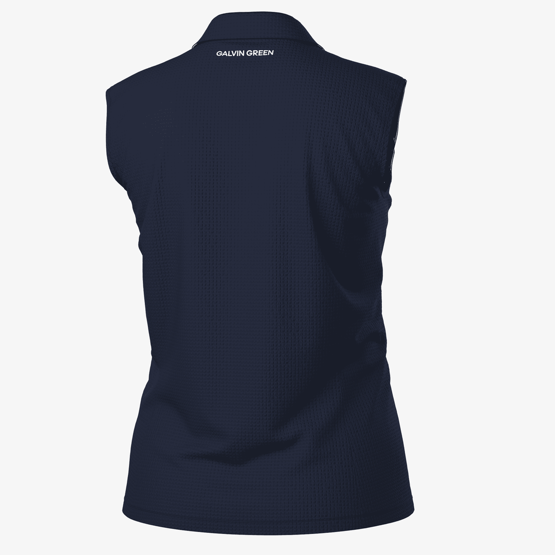 Mayla is a BREATHABLE SLEEVELESS GOLF SHIRT for Women in the color Navy(7)