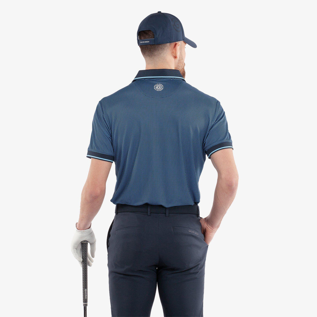 Miller is a Breathable short sleeve golf shirt for Men in the color Alaskan Blue/Navy(5)