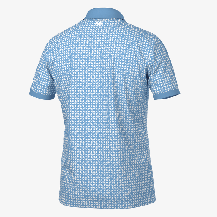 Melvin is a Breathable short sleeve golf shirt for Men in the color Alaskan Blue/White(7)
