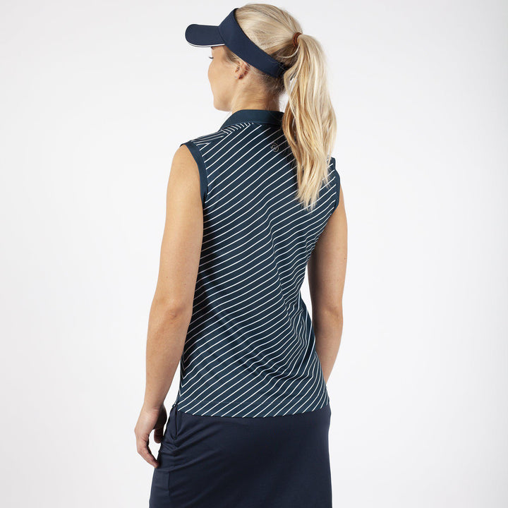 Mira is a Breathable sleeveless golf shirt for Women in the color Navy(3)