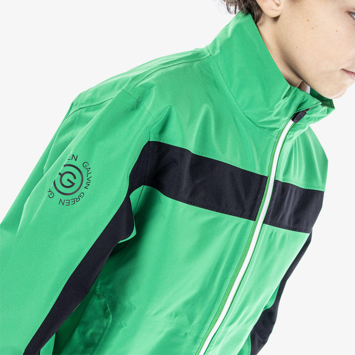 Robert is a Waterproof golf jacket for Juniors in the color Golf Green(4)