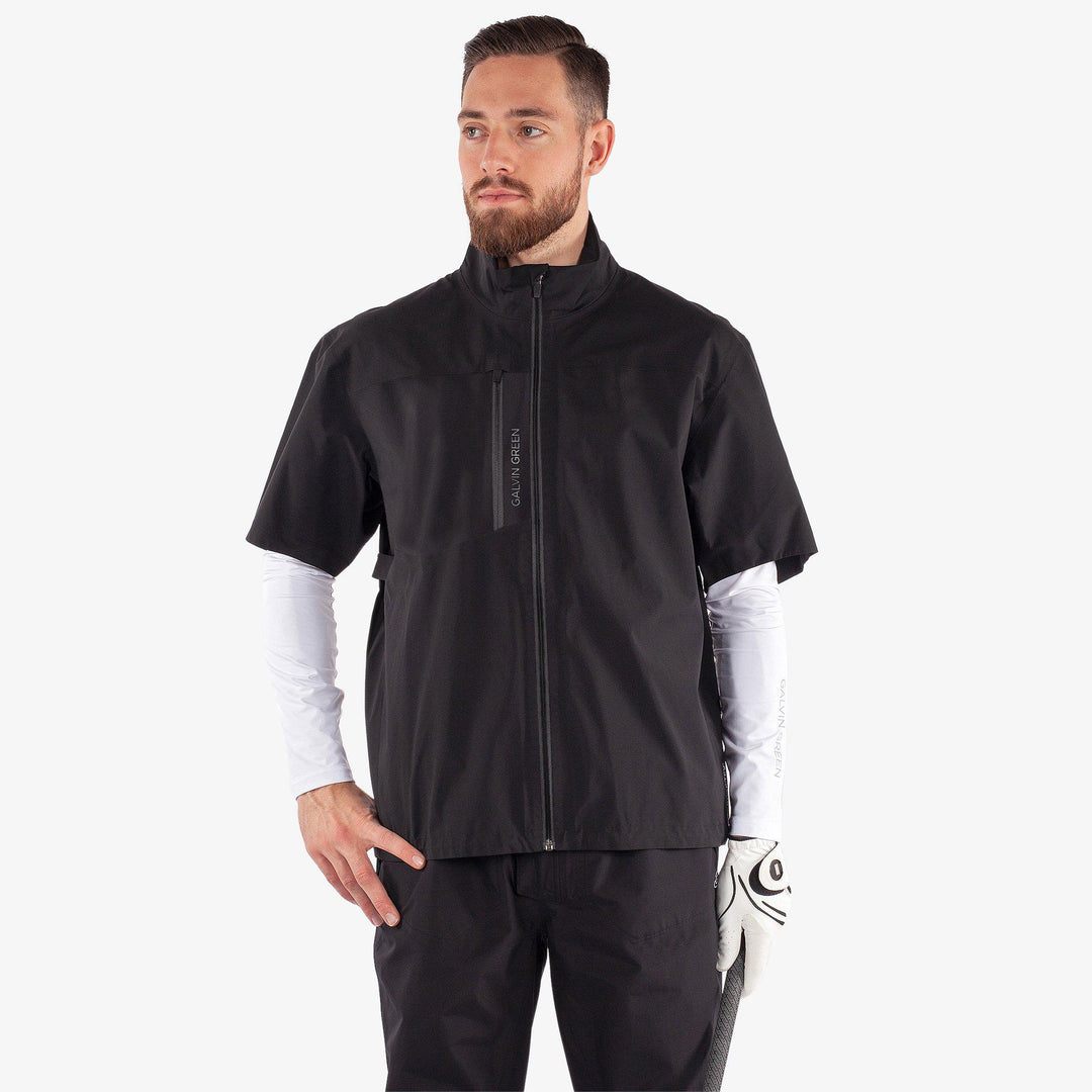 Axl is a Waterproof short sleeve golf jacket for Men in the color Black(1)