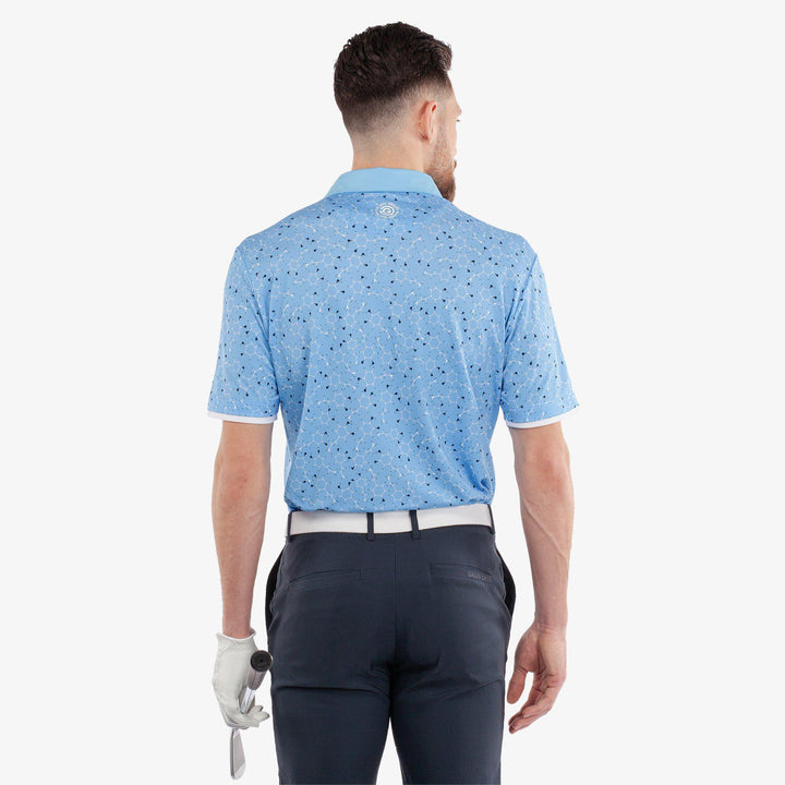 Mannix is a Breathable short sleeve golf shirt for Men in the color Alaskan Blue/Navy(6)