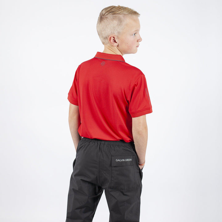 Rod is a Breathable short sleeve golf shirt for Juniors in the color Red(4)