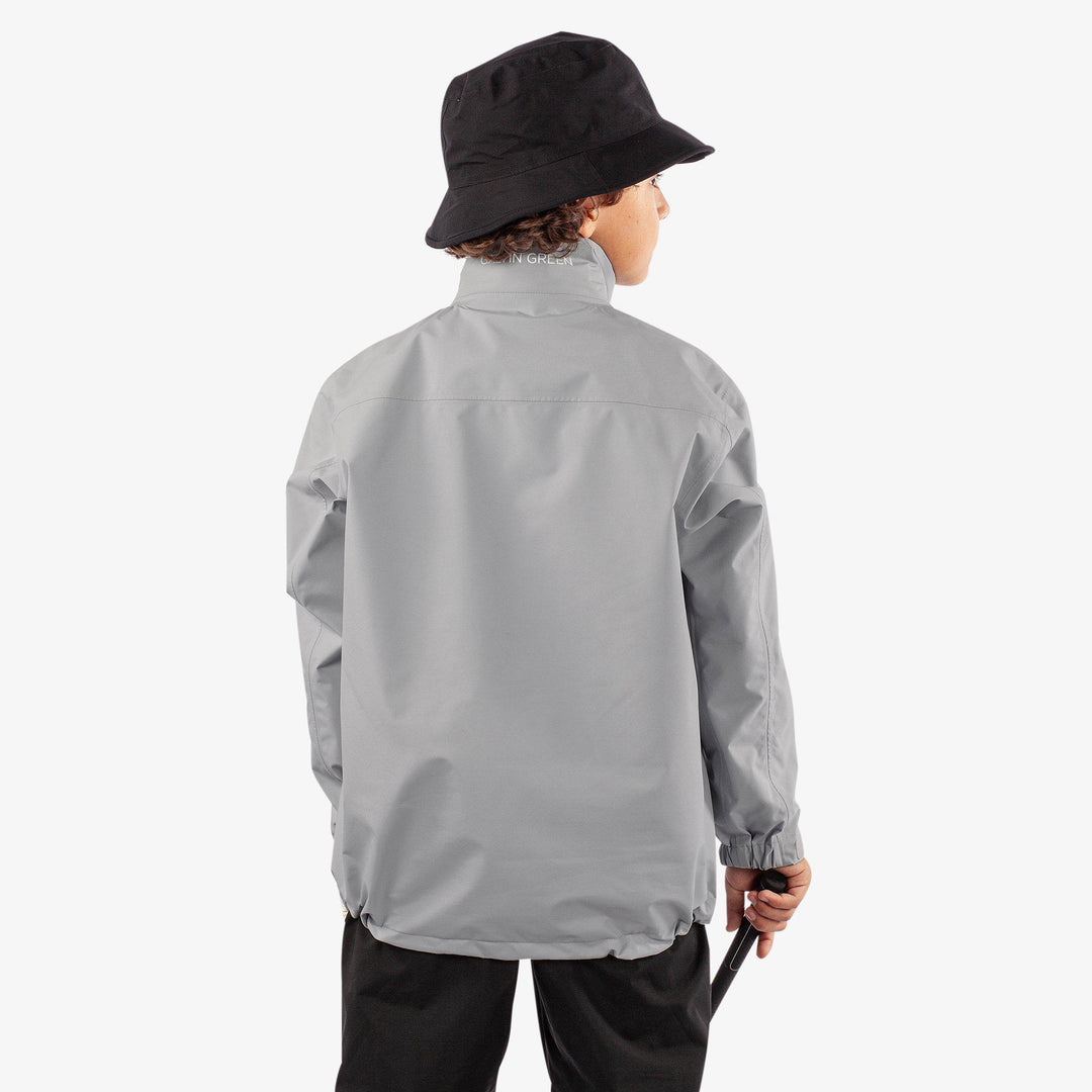 Robert is a Waterproof golf jacket for Juniors in the color Sharkskin/White(6)