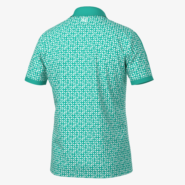 Melvin is a Breathable short sleeve golf shirt for Men in the color Atlantis Green/White(7)