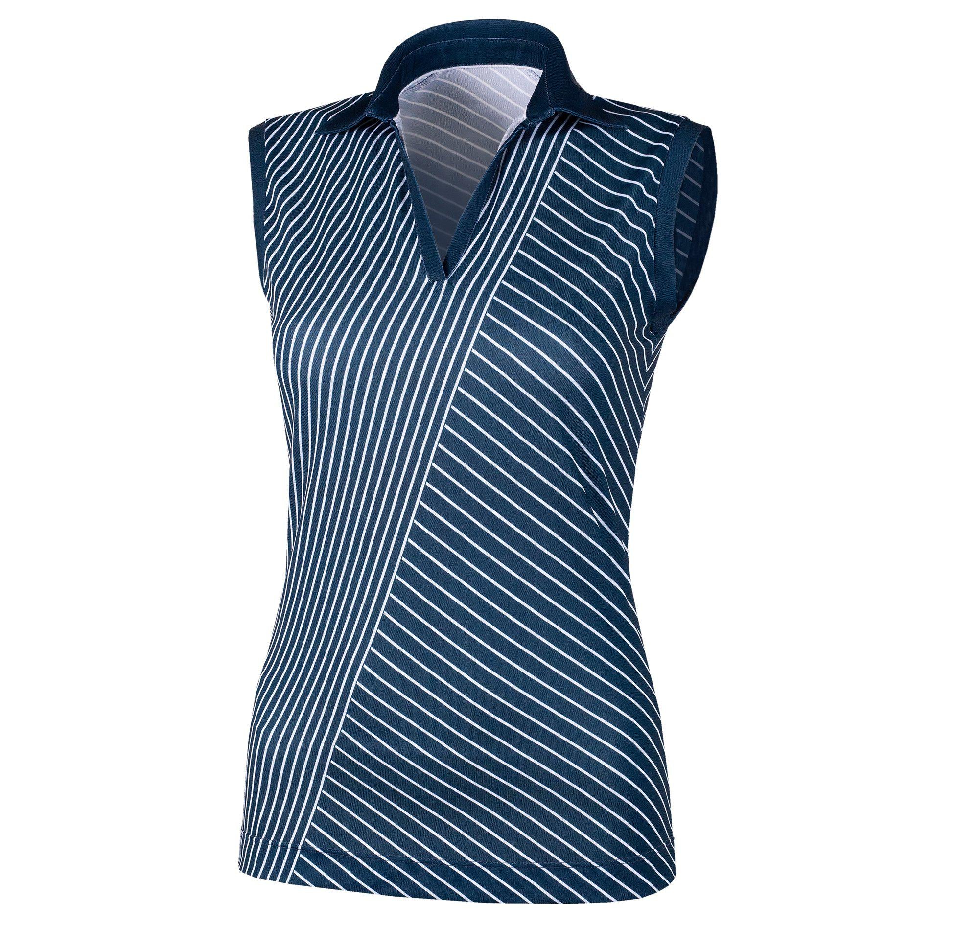 Mira Breathable sleeveless golf shirt Navy Galvin Green