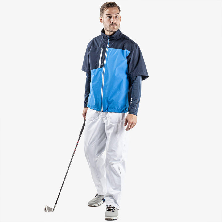 Axl is a Waterproof short sleeve golf jacket for Men in the color Blue/Navy/White(2)