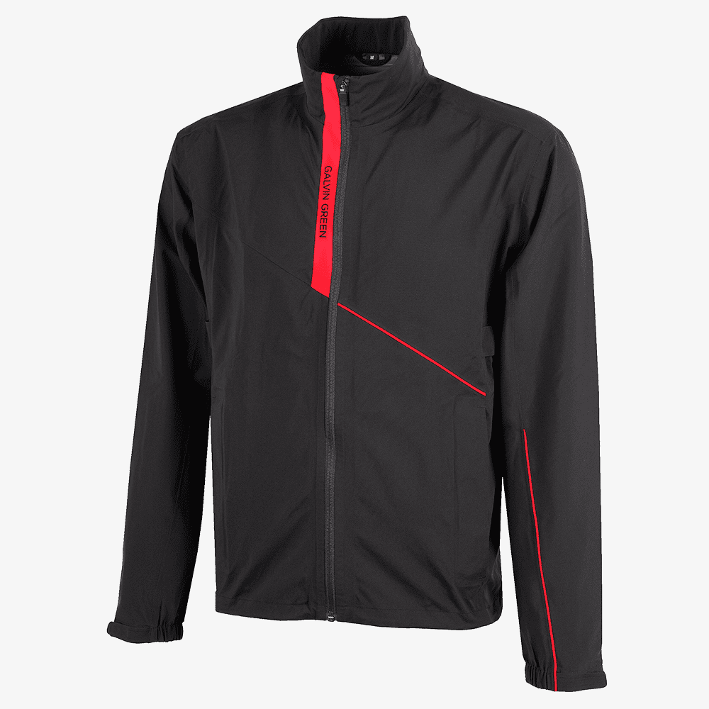 Apollo  is a Waterproof golf jacket for Men in the color Black/Red(0)