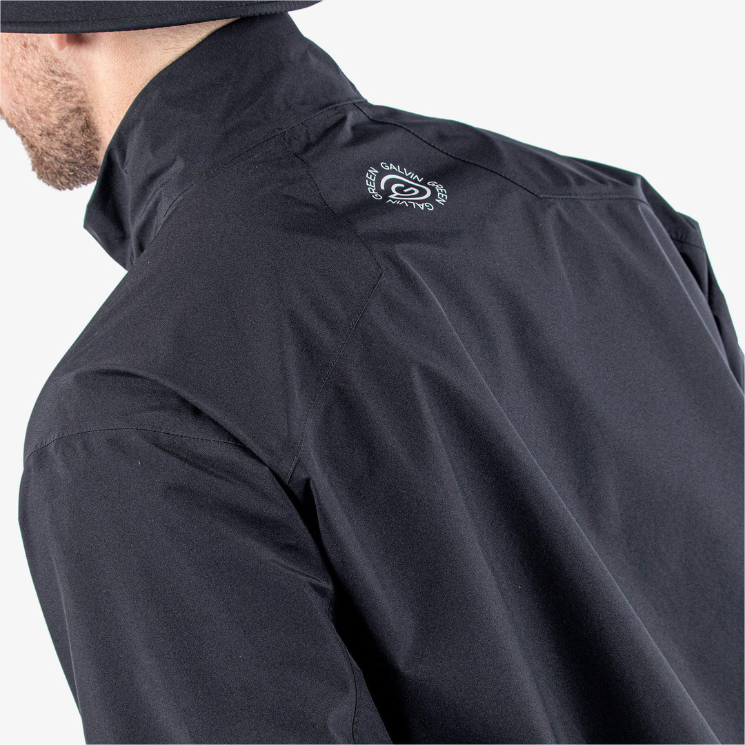 Axley is a Waterproof golf jacket for Men in the color Black/Forged Iron(8)