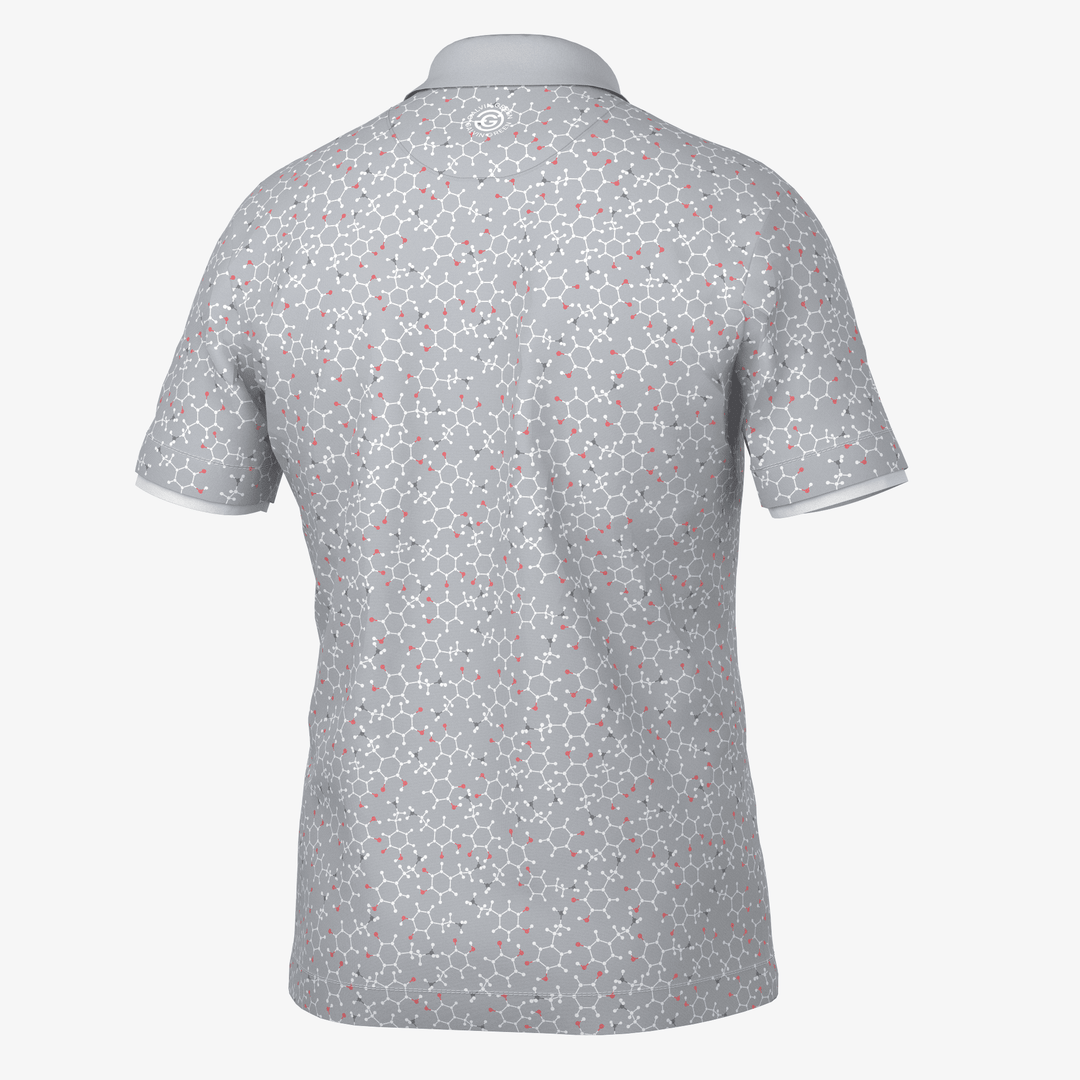 Mannix is a Breathable short sleeve golf shirt for Men in the color Cool Grey/Coral(7)