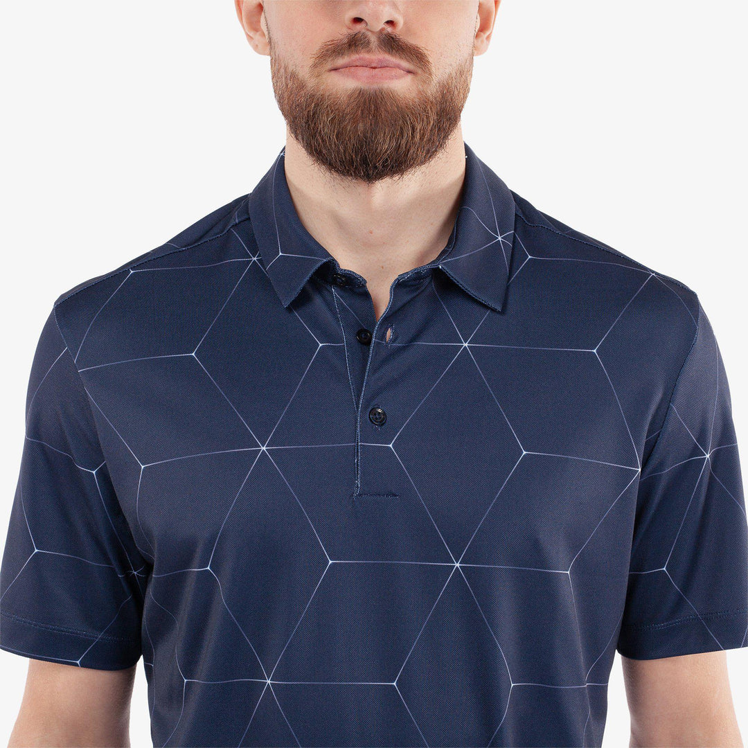 Milo is a Breathable short sleeve golf shirt for Men in the color Navy(3)