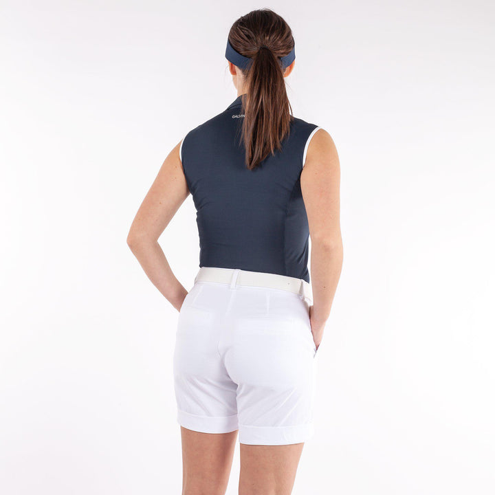 Mila is a Breathable sleeveless golf shirt for Women in the color Navy(6)