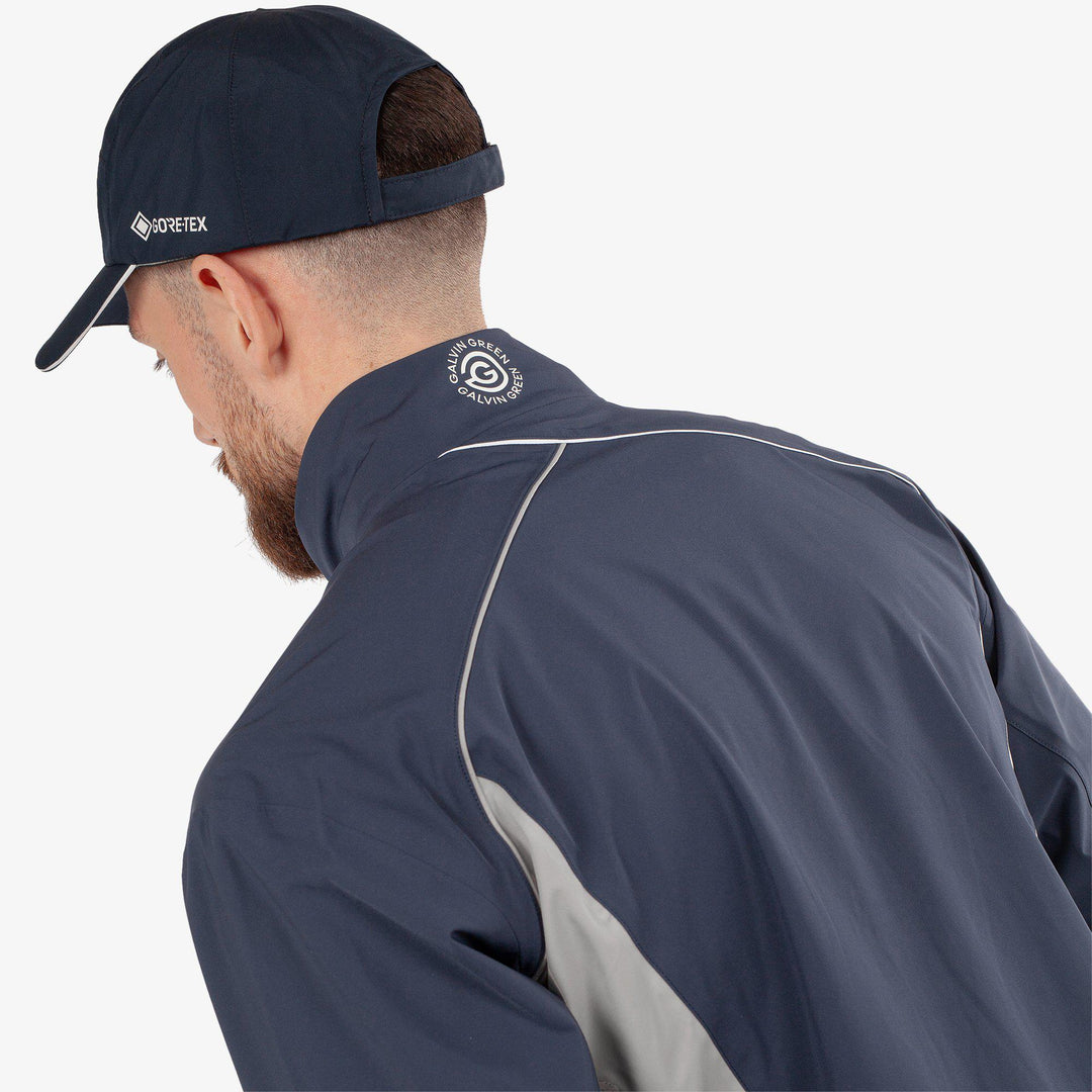 Ames is a Waterproof golf jacket for Men in the color Navy/Cool Grey(4)