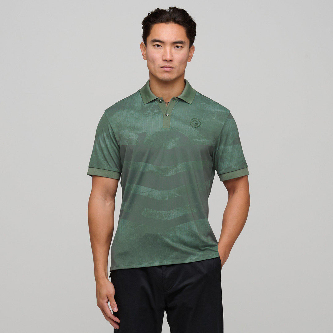 Mirza is a Breathable short sleeve golf shirt for Men in the color Duck Green(1)