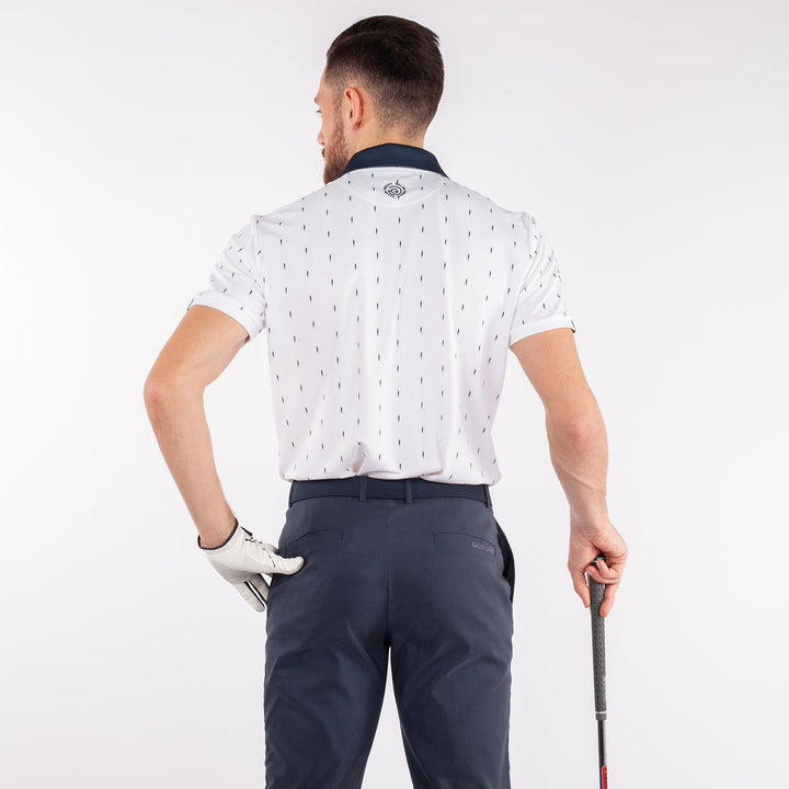 Mayson is a Breathable short sleeve golf shirt for Men in the color White(3)