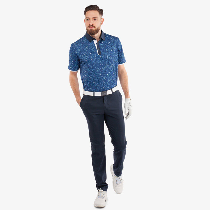 Mannix is a Breathable short sleeve golf shirt for Men in the color Blue/Navy(2)