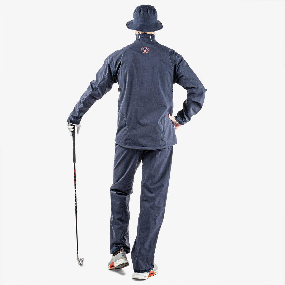 Albert is a Waterproof golf jacket for Men in the color White/Navy/Orange(8)