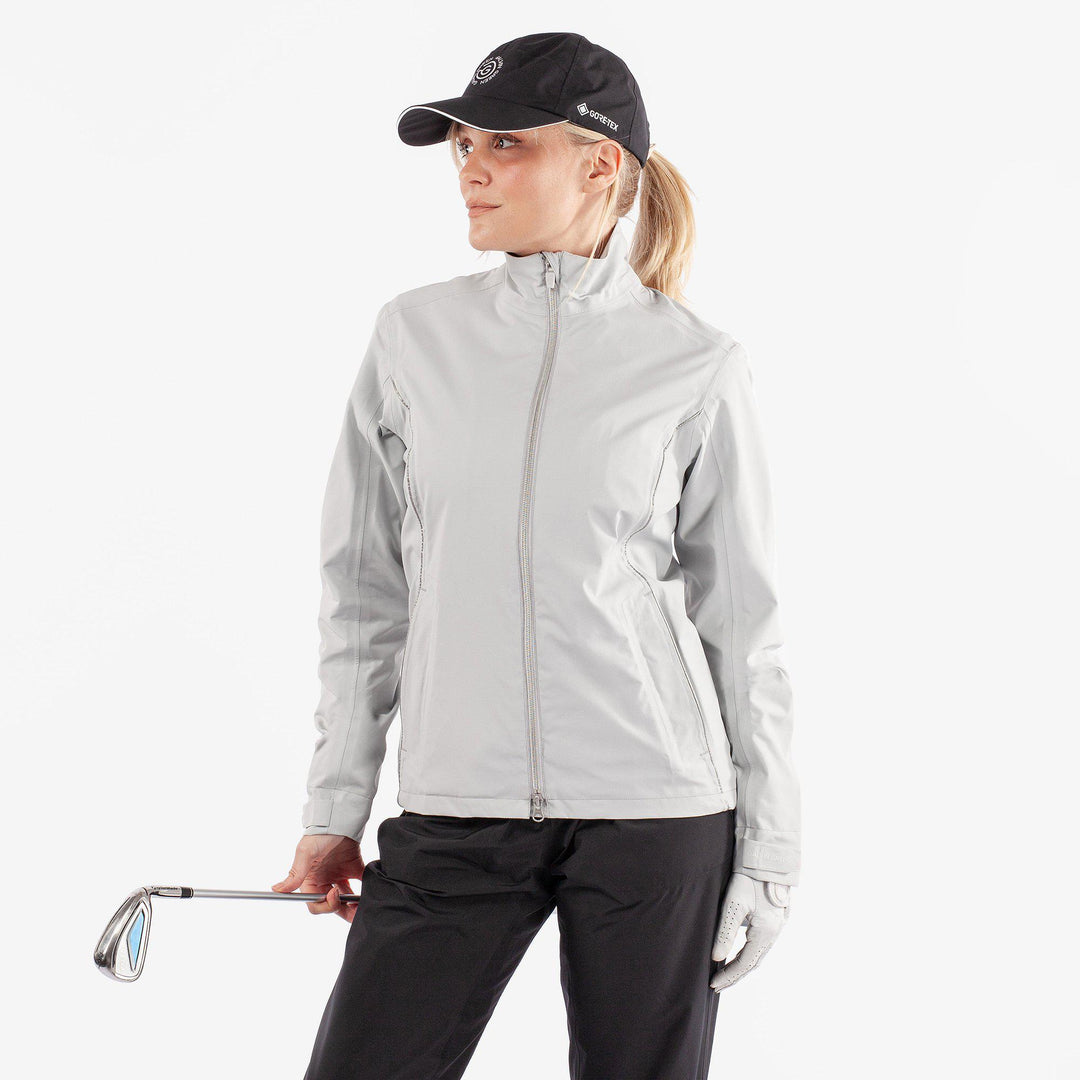 Anya is a Waterproof golf jacket for Women in the color Cool Grey(1)