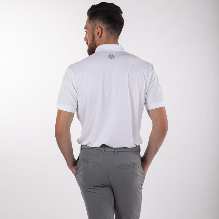 Max is a Breathable short sleeve golf shirt for Men in the color White(4)