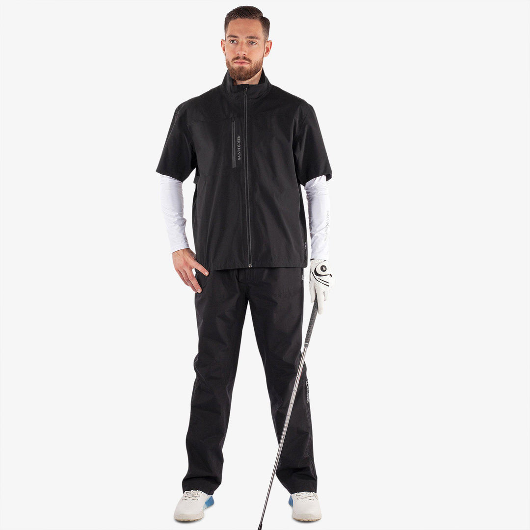 Axl is a Waterproof short sleeve golf jacket for Men in the color Black(2)