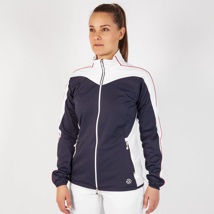 Leslie is a Windproof and water repellent golf jacket for Women in the color Fantastic Blue(1)