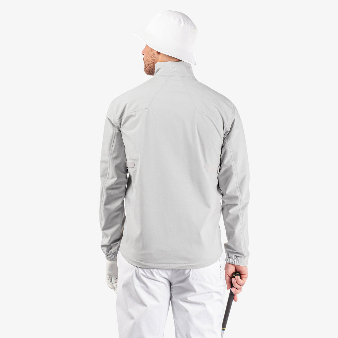 Armstrong is a Waterproof golf jacket for Men in the color Cool Grey/Sunny Lime/White(7)