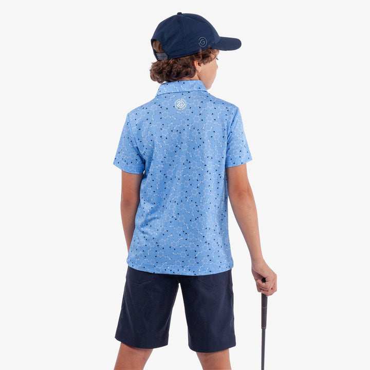 Rocco is a Breathable short sleeve golf shirt for Juniors in the color Alaskan Blue/Navy(4)