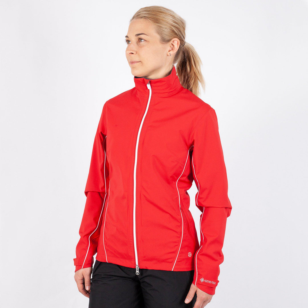 Arissa is a Waterproof golf jacket for Women in the color Red(1)