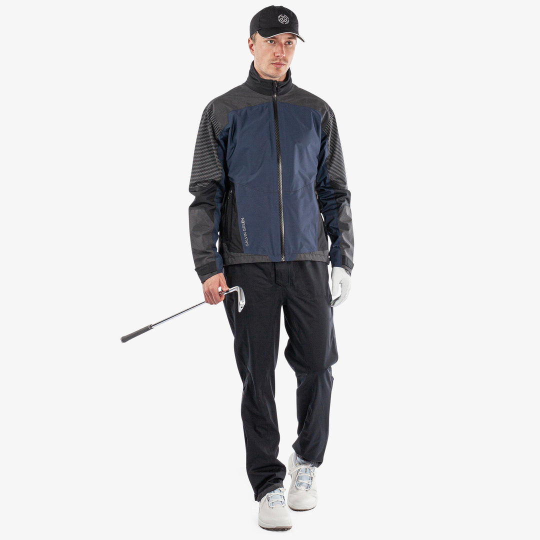 Alister is a Waterproof golf jacket for Men in the color Navy/Black(2)
